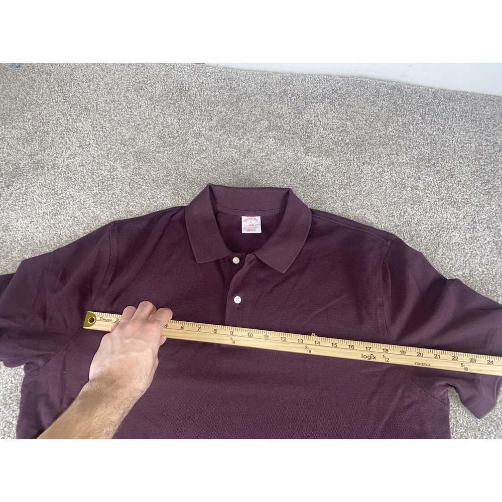 Brooks Brothers Performance Polo Maroon Cotton Mens XL Golden Lamb Preppy Work - Picture 6 of 8